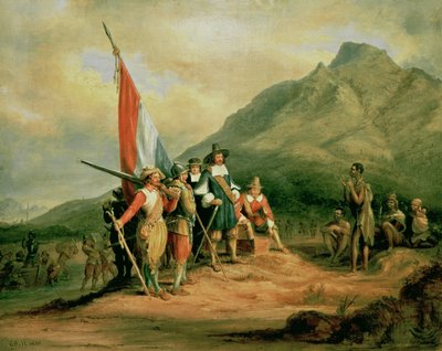 The Landing of Jan van Riebeeck, 6th April 1652 by Charles Bell